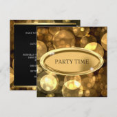 Speciale gebeurtenis Elegant Black & Gold Bubbles  Kaart (Voorkant / Achterkant)