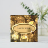 Speciale gebeurtenis Elegant Black & Gold Bubbles  Kaart (Staand voorkant)