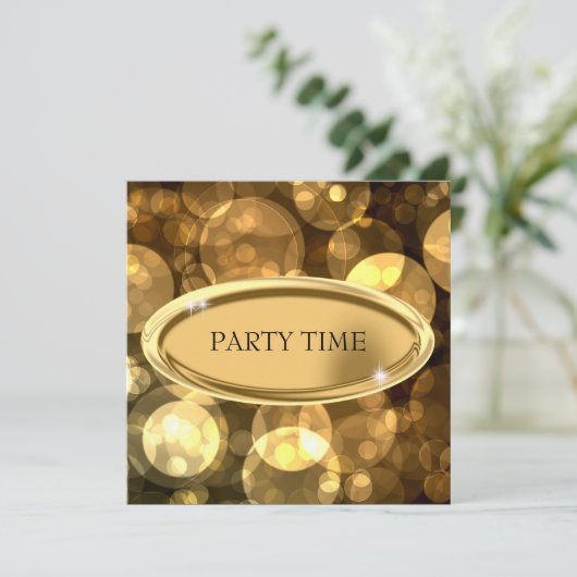 Speciale gebeurtenis Elegant Black & Gold Bubbles  Kaart (Staand voorkant)