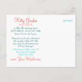 Speciale gebeurtenis Kat tuin Uitnodiging Briefkaart (Achterkant)