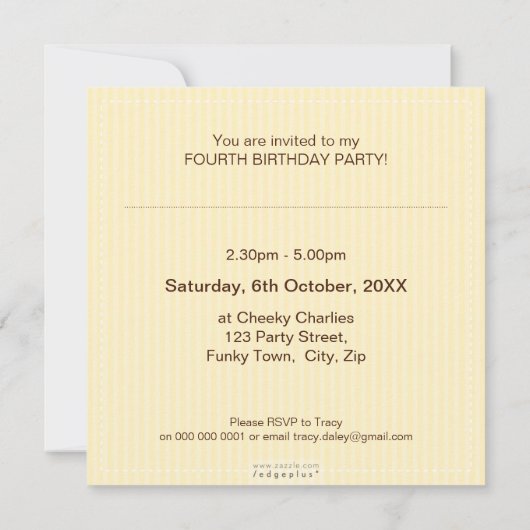 SPECIALE GEBEURTENIS UITNODIGINGEN:: mooi plein 2S Kaart (Achterkant)