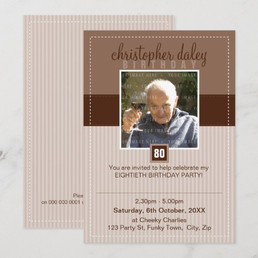 SPECIALE GEBEURTENIS UITNODIGINGEN:: mooi plein 7P Kaart (Voorkant / Achterkant)