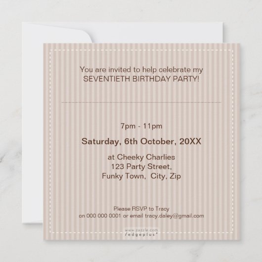 SPECIALE GEBEURTENIS UITNODIGINGEN:: mooi plein 8S Kaart (Achterkant)