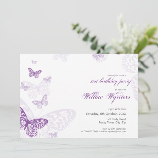 SPECIALE GEBEURTENIS UITNODIGT:: Butterflies 3L Kaart (Staand voorkant)