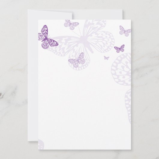 SPECIALE GEBEURTENIS UITNODIGT:: Butterflies 3P Kaart (Achterkant)