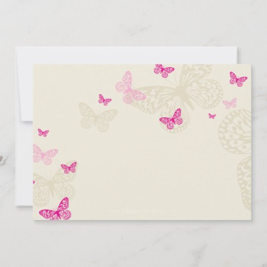 SPECIALE GEBEURTENIS UITNODIGT:: Butterflies 4L Kaart (Achterkant)