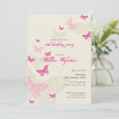 SPECIALE GEBEURTENIS UITNODIGT:: Butterflies 4P Kaart (Staand voorkant)