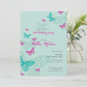 SPECIALE GEBEURTENIS UITNODIGT:: Butterflies 5P Kaart (Staand voorkant)