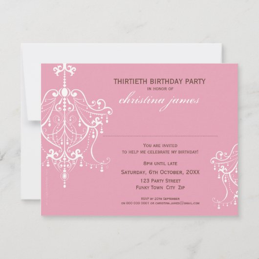 SPECIALE GEBEURTENIS UITNODIGT:: kroonluchter 2L Kaart (Achterkant)