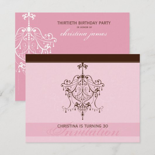 SPECIALE GEBEURTENIS UITNODIGT:: kroonluchter 2L Kaart (Voorkant / Achterkant)