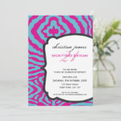 SPECIALE GEBEURTENIS UITNODIGT :: prachtige zebra  Kaart (Staand voorkant)