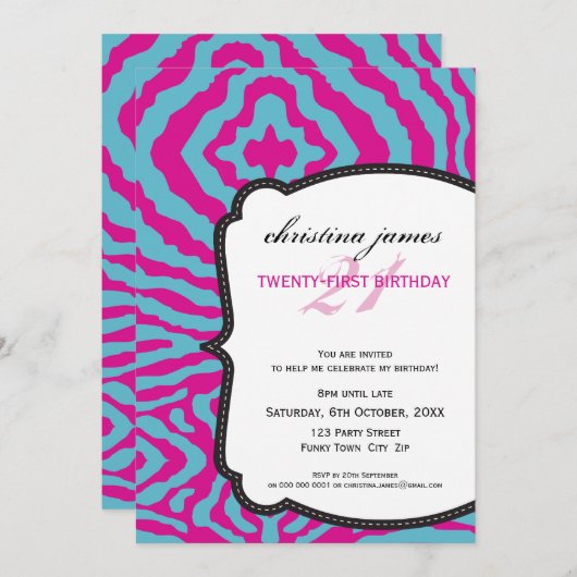 SPECIALE GEBEURTENIS UITNODIGT :: prachtige zebra  Kaart (Voorkant / Achterkant)