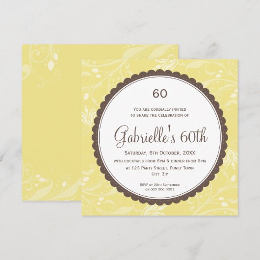 SPECIALE GEBEURTENIS UITNODIGT:: ronde scallop 4SQ Kaart (Voorkant / Achterkant)