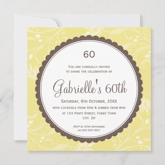 SPECIALE GEBEURTENIS UITNODIGT:: ronde scallop 4SQ Kaart (Voorkant)