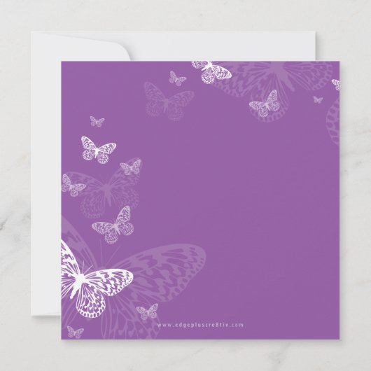 SPECIALE GEBEURTENIS UITNODIGT:: Vlinders 3SQ Kaart (Achterkant)