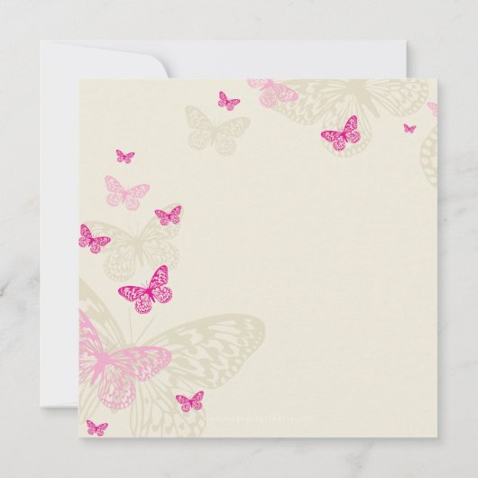 SPECIALE GEBEURTENIS UITNODIGT:: Vlinders 4SQ Kaart (Achterkant)