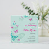 SPECIALE GEBEURTENIS UITNODIGT:: Vlinders 5SQ Kaart (Staand voorkant)