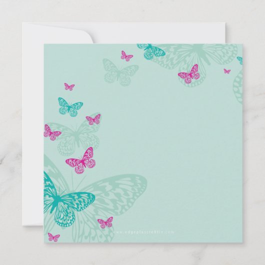 SPECIALE GEBEURTENIS UITNODIGT:: Vlinders 5SQ Kaart (Achterkant)