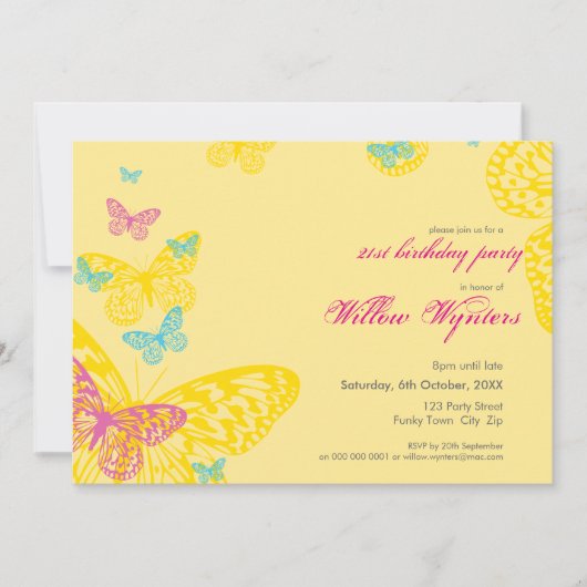 SPECIALE GEBEURTENIS UITNODIGT:: Vlinders 6L Kaart (Voorkant)