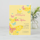 SPECIALE GEBEURTENIS UITNODIGT:: Vlinders 6P Kaart (Staand voorkant)