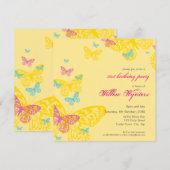 SPECIALE GEBEURTENIS UITNODIGT:: Vlinders 6SQ Kaart (Voorkant / Achterkant)