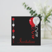 Speciale gebeurtenis voor zwarte en witte ballonne kaart (Staand voorkant)