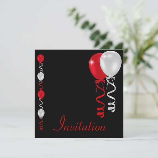 Speciale gebeurtenis voor zwarte en witte ballonne kaart (Staand voorkant)