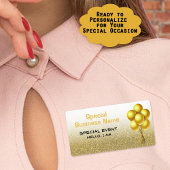 Speciale gebeurtenisballonnen Gold Glitter Name Ta Etiket