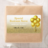 Speciale gebeurtenisballonnen Gold Glitter Name Ta Etiket (Insitu)