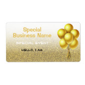 Speciale gebeurtenisballonnen Gold Glitter Name Ta Etiket (Voorkant)