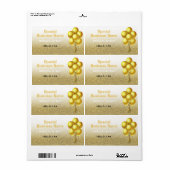 Speciale gebeurtenisballonnen Gold Glitter Name Ta Etiket (Full Sheet)