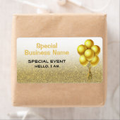 Speciale gebeurtenisballonnen Gold Glitter Name Ta Etiket (Insitu)
