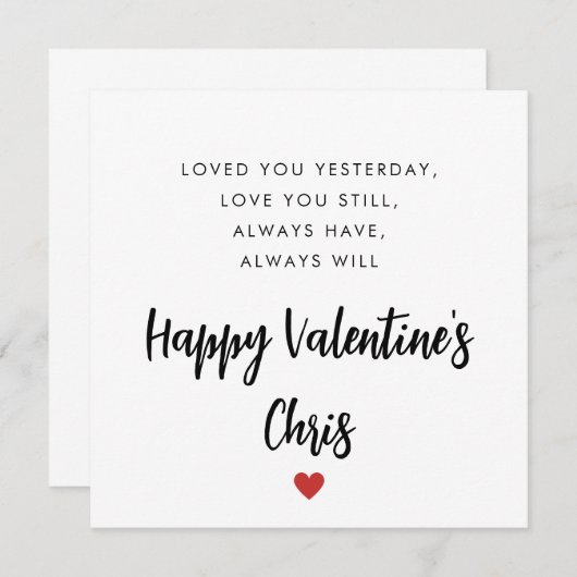 Speciale Gedicht Valentijnsdag Kaart (Voorkant / Achterkant)