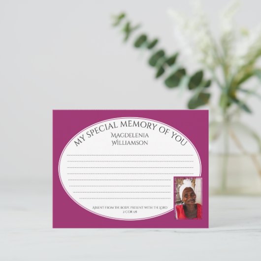 SPECIALE GEHEUGEN VAN U Foto Share Memory Card Briefkaart (Staand voorkant)