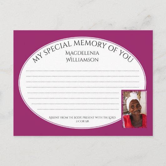 SPECIALE GEHEUGEN VAN U Foto Share Memory Card Briefkaart (Voorkant)