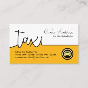 Speciale Gele Taxi Bewegwijzering Visitekaartje
