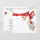 Speciale gelegenheid Red Ribbon en Roos Uitnodigin Kaart (Voorkant / Achterkant)