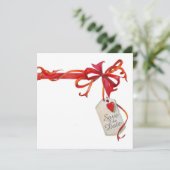 Speciale gelegenheid Red Ribbon en Roos Uitnodigin Kaart (Staand voorkant)