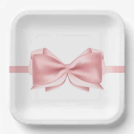 Speciale gelegenheidsroze boog bedrukt papier bord (Voorkant)