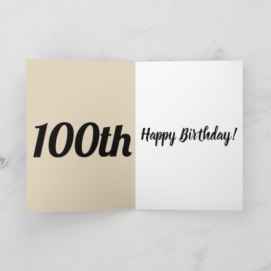 Speciale gepersonaliseerde 100e verjaardagskaart kaart (Binnen)
