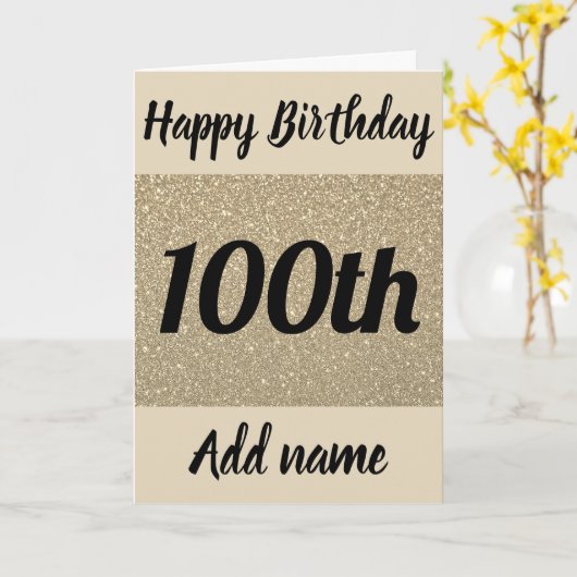 Speciale gepersonaliseerde 100e verjaardagskaart kaart (Gele Bloem)
