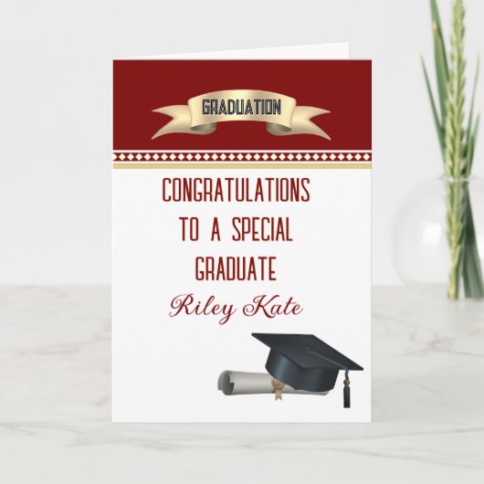 Speciale gepersonaliseerde diploma kaart (Voorkant)