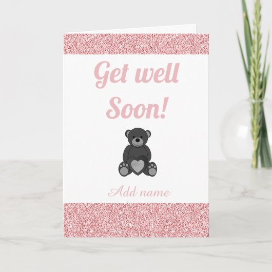 Speciale gepersonaliseerde get well soon kaart (Voorkant)
