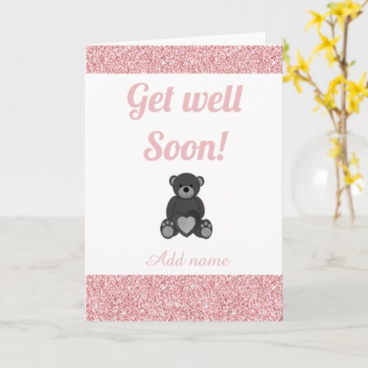 Speciale gepersonaliseerde get well soon kaart (Gele Bloem)