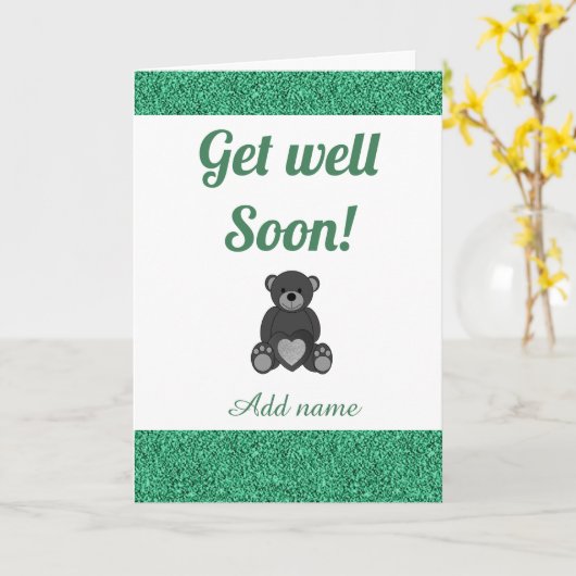 Speciale gepersonaliseerde get well soon kaart (Gele Bloem)