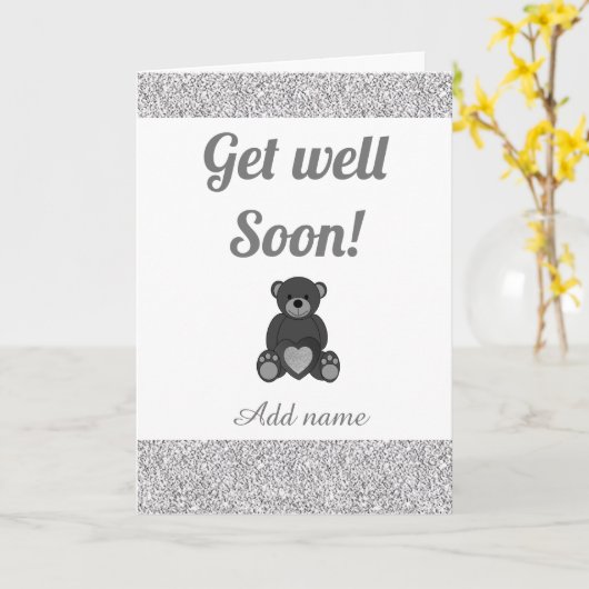 Speciale gepersonaliseerde get well soon kaart (Gele Bloem)