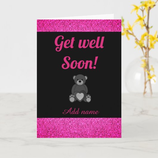 Speciale gepersonaliseerde get well soon kaart (Gele Bloem)
