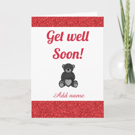 Speciale gepersonaliseerde get well soon kaart (Voorkant)