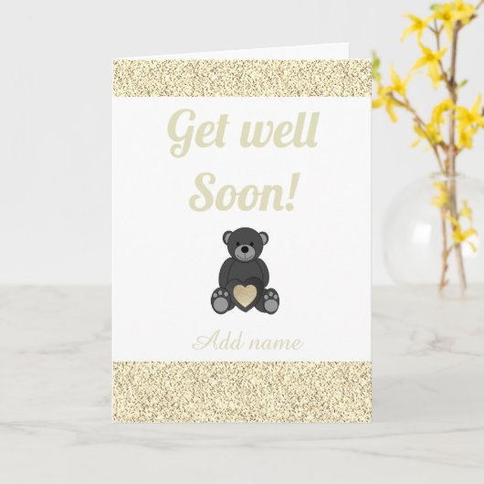 Speciale gepersonaliseerde get well soon kaart (Gele Bloem)