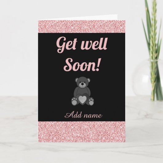 Speciale gepersonaliseerde get well soon kaart (Voorkant)